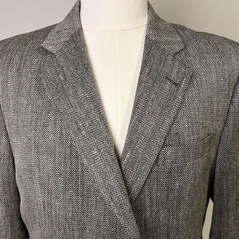 JOS A BANK Mens 100% Silk Tweed Blazer Sport Coat Jacket‎ 42R Gray Textured